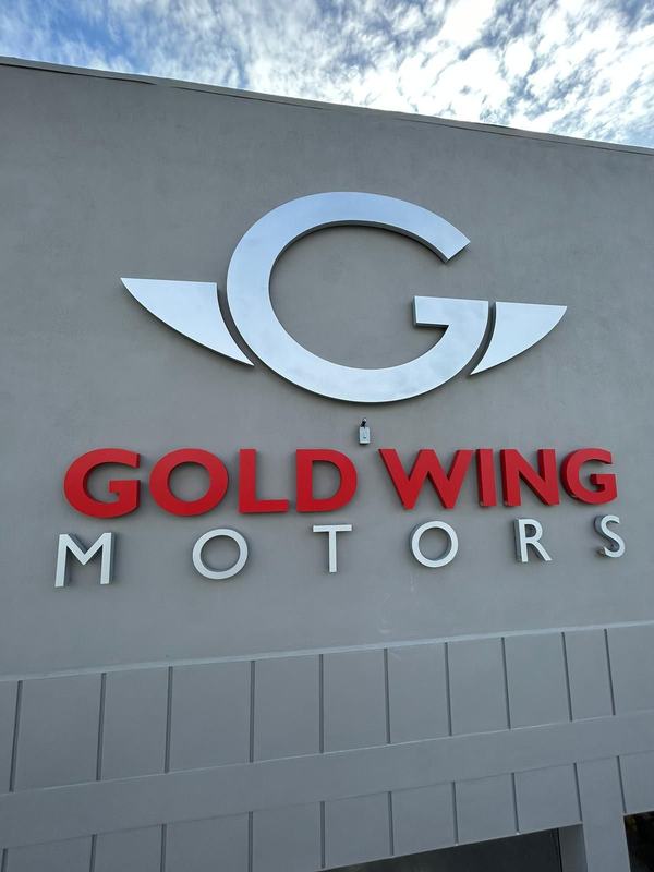 Gold Wing Motors: Building sign