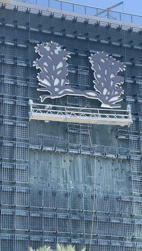 Swing-stage installation at Hyde Resort & Residences